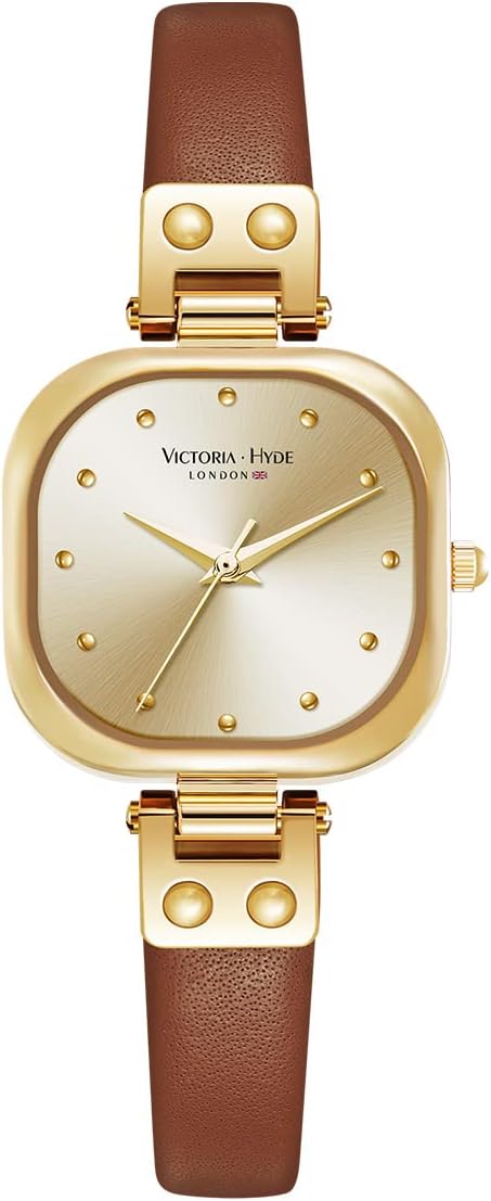 VICTORIA HYDE Dainty Women's Watch, Rectangle Watches for Women, Elegant Women's Wrist Watch, Ladies Watch with Stainless Steel Bracelet or Leather Band