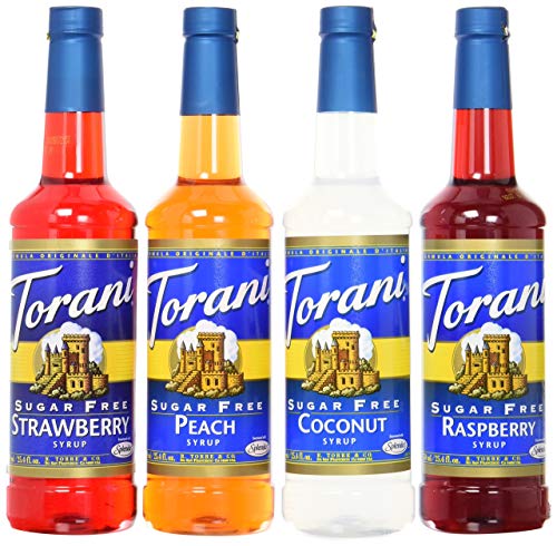 Torani Sugar Free Syrup Soda Flavors Variety Pack, 25.4 Ounces (Set of 4)