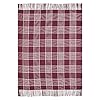 VHC Brands Eston Rustic Farmhouse Decor Autumn Seasonal Burgundy Tan Plaid Throw 50×60