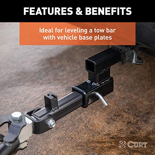CURT 45798 Trailer Hitch Adapter, 2Inch Receiver, 4in Drop or Rise