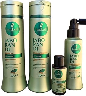 Kit Haskell JABORANDI Shampoo Condic. 300ml 4 Itens Completo