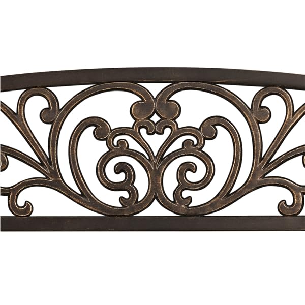Yaheetech Banc de Jardin en métal résistant aux intempéries pour 2 à 3 Places - Banc de Repos Vintage avec Dossier - Accoudoir pour Jardin, Balcon et terrasse - Bronze