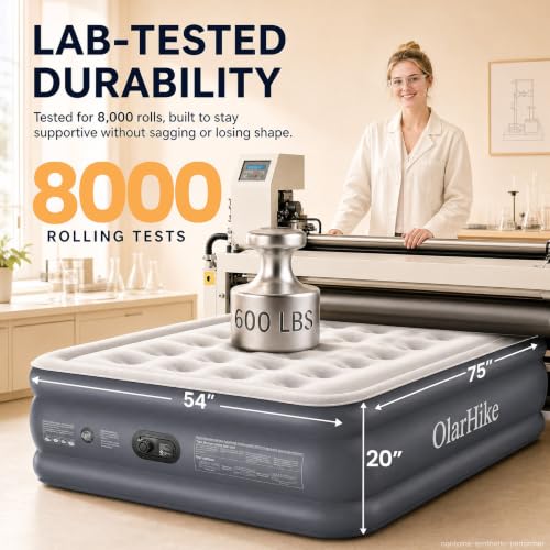 Image of OlarHike Full Air Mattress Built-in Pump，20 inch Air Bed for Home,600LBS