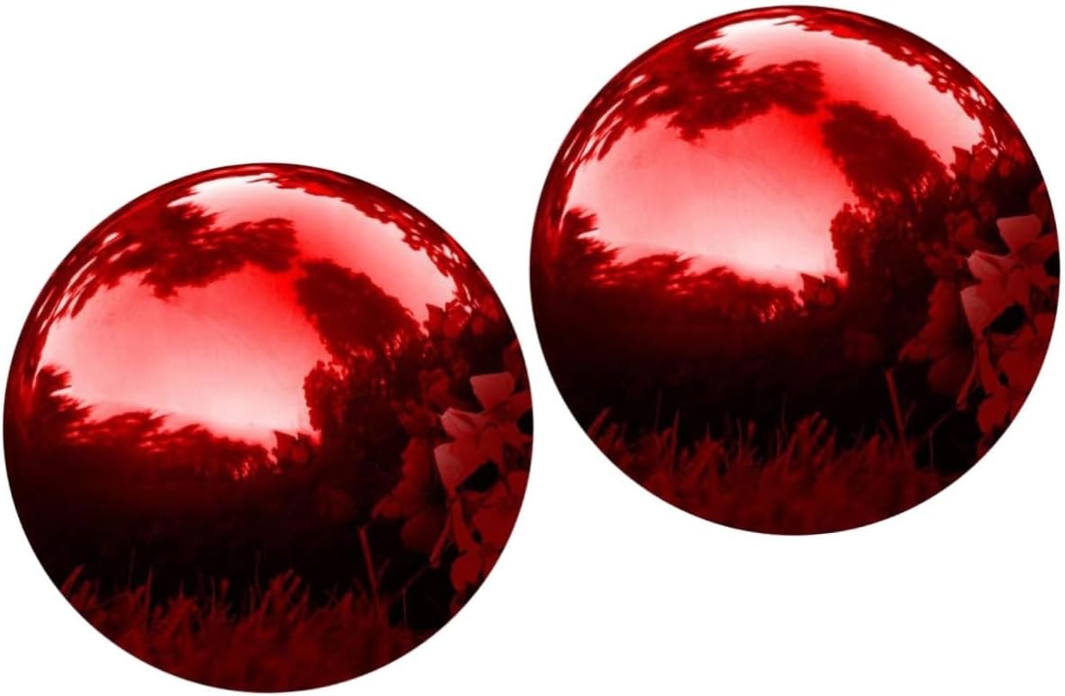 DULAI 2pcs Garden Reflective Ball Christmas Ornaments Outdoor Decorations Outdoor Mirror Garden Spheres Mirror Gazing Ball Decorative Ball Garden Mirror Ball Reflective Globe gem Paint