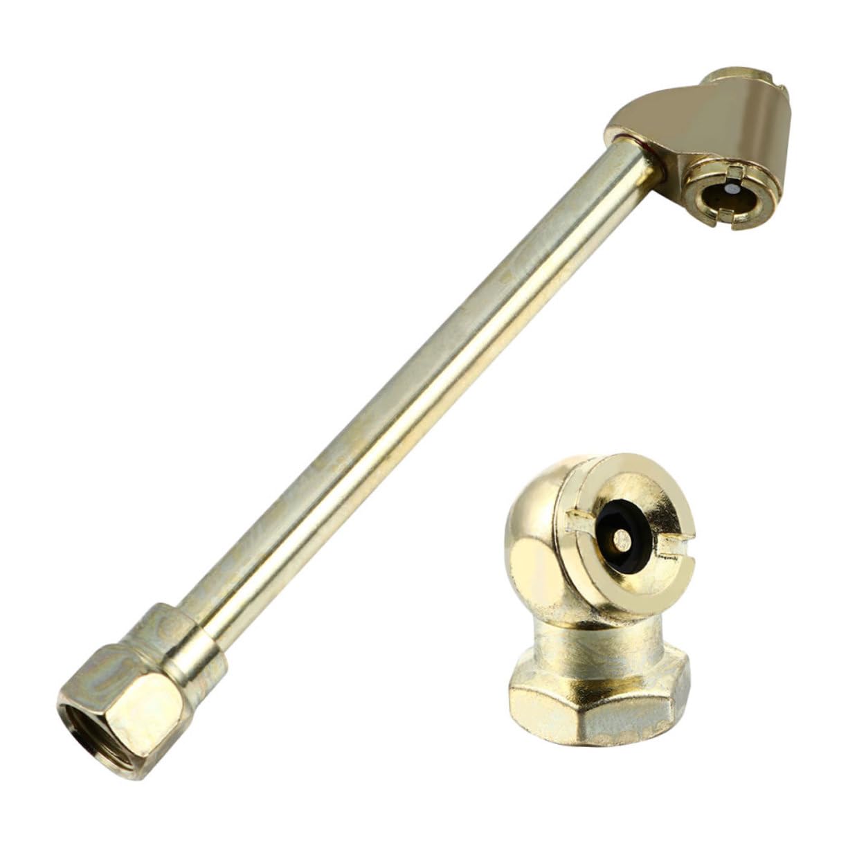 Mikinona 1 Set of 1/4npt Metal Air Chuck Tire Inflator Nozzle Rod for Compressor Universal Fitting
