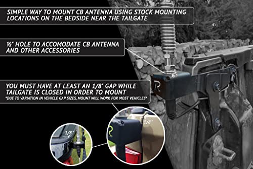 Image of Rago CB Antenna & Whip Flag Mount for 2016-2023 Toyota Tacoma 3rd Gen | Driver's Side, Made in the USA, Truck Bed Mounted