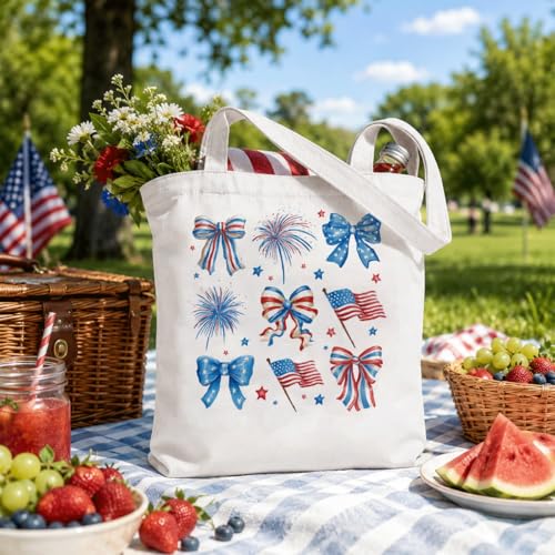 Bolsa Tote USA Patriótica para Mujer 13.7 x 15.7 pulgadas miniatura 3