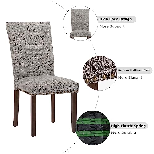 image for COLAMY Upholstered Parsons Dining Chairs Set of 6, Fabric Dining Room 