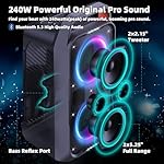 Portable Bluetooth Speaker: 240W Peak Powerful Loud Sound Deep Bass Wireless Boombox Large Subwoofer 15 Hours Battery Life Fast Charging with Led Light Show for Party Outdoor Camping Backyard - Image 2