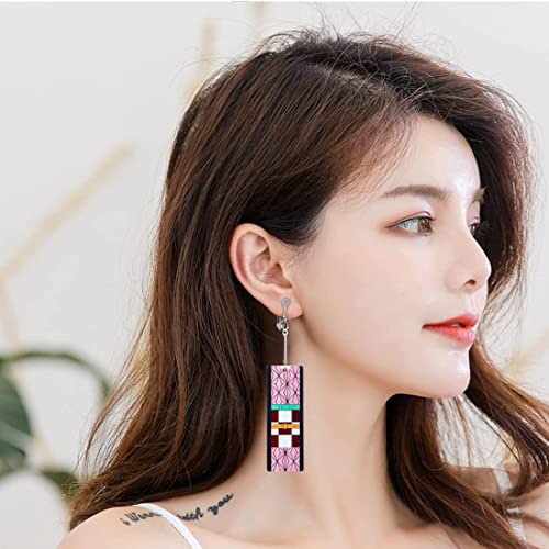 KAERUN 12 Pairs Women's Tanjiro Earrings Anime Demon Slayer Earrings Cosplay Fashion Double-sided Acrylic Alloy Resin Earrings2