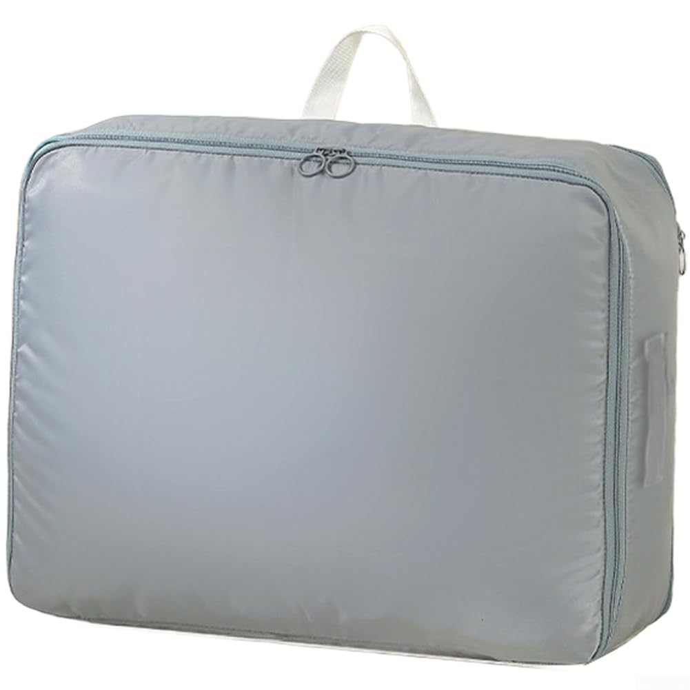 Organizadores de equipaje, bolsas de viaje de compresión expandibles para maleta, almacenamiento de tela Oxford resistente, 40 x 30 cm (gris, tamaño grande)