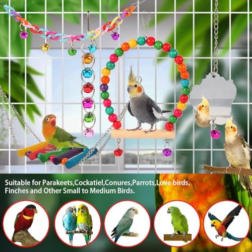 Bird Toys for Parakeets, Parrots, Conures, Cockatiels, — alternate color or size variant on Amazon