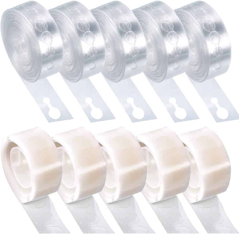 O-Kinee LAKIND Balloon Arch Tape/Balloon Strip /Balloon Garland/ Balloon Chain 5 Rolls, Balloon Glue Dots 5 Rolls for Party Balloon Supplies Decorations 5 Rolls (10 PCS)