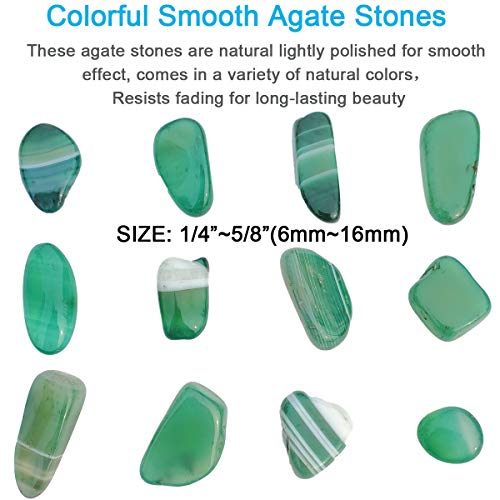 Sackorange 0.9 Lb/400G Aquarium Gravel Gem.agate Stone Tumbled Stones For Plants Cacti & Succulents Bedding, Vase Filler, Landscape Bottom Decoration (Green) #TOP1