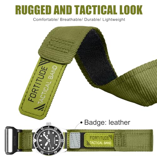 Image of Ritche Christmas Gift Nylon Sport Watch Band for men women Quick Release 20MM 22MM Replacement Watch Strap Compatible with Timex Expedition watch Black /Navy Blue /Crimson Red /Pumpkin Orange /Army Green, White Elephant Gifts, Stocking Stuffers For Men