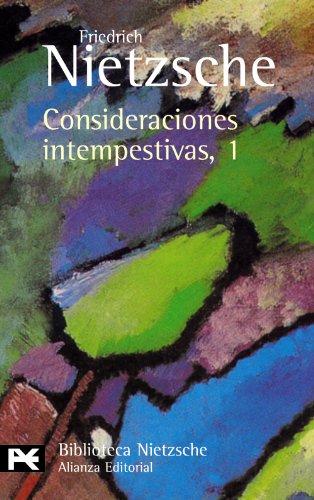 Consideraciones itempestivas, 1 [Spanish] 8420637114 Book Cover
