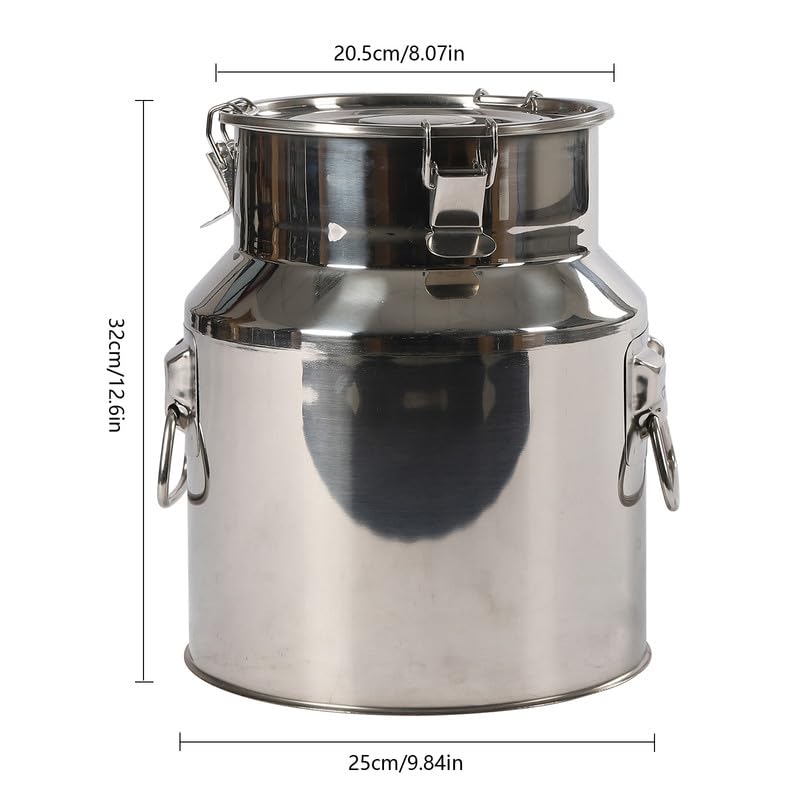 Jarra De Leche De Acero Inoxidable Con Tapa Y Asa, Recipiente Hermético De Acero Inoxidable Para Café, Leche, Aceite Y Alimentos Secos