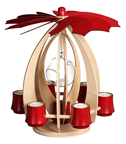 Pyramide accrochante Rudolphs Schatzkiste Rubis 38cm idée cadeau bois