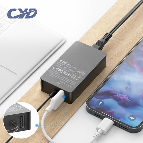 QYD 65W 15V 4A Laptop Charger Compatible with Microsoft Surface Pro 9, 8, 7, 6, 5, 4, 3, X, Windows Surface Laptop 5, 4, 3, 2, 1 Studio, Surface Go 3, 2, 1, Surface Book 3, 2, 1 Power Supply Adapter - Thumbnail 3