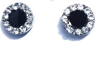 himmu's fashion hub Circular Crystal Black Magnetic Non Pierced Ears Stud Earrings for Men and Women (Pack of 1 Pair)-picture-24