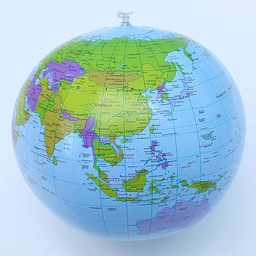 Colcolo Globo mundial inflável 16 polegadas Geografia educacional precoce Fácil globo Bola de praia