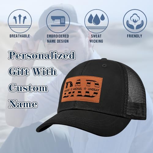 Image of Best Dad Ever American Flag Dad Hat - Adjustable Cotton Baseball Cap for Father's Day, Birthday Gifts from Daughter Son