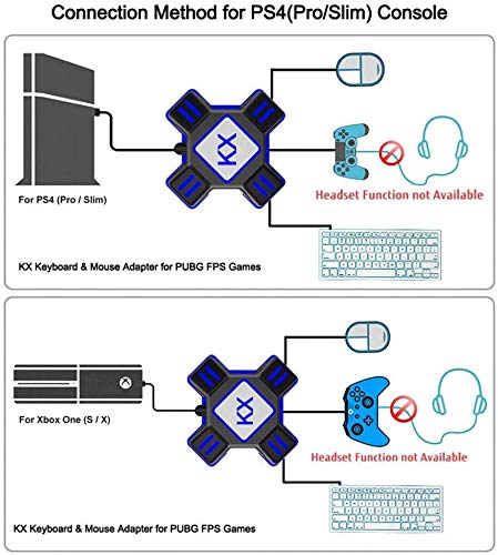 Awaqi Keyboard and Mouse Adapter for Nintendo Switch/PS4/PS4 Pro/PS4 Slim/Xbox one/Xbox one S/Xbox One X/PS3/PS3 Slim