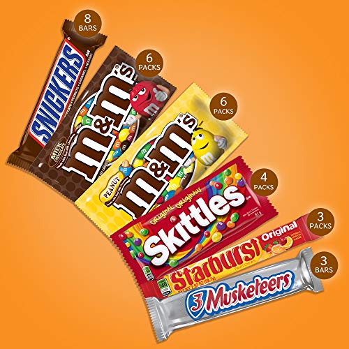 image for Mars M&M'S, SNICKERS, 3 MUSKETEERS, SKITTLES & STARBURST Variety Pack 