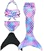 shepretty Traje de baño de Cola de Sirena para niñas Conjunto de Cuatro Piezas,A8,130