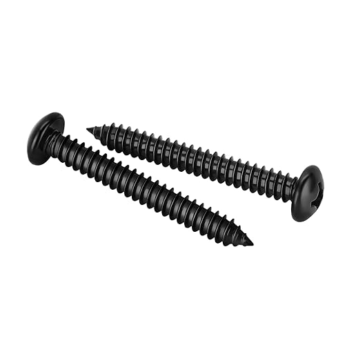 Tornillos autorroscantes Phillips #12 x 1-12 pulgadas, tornillos autorroscantes para chapa metálica, óxido negro, acero inoxidable 304, 50 unidades