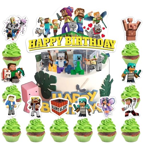 14 piezas decoración para tartas de cumpleaños infantiles, decoración para tartas, decoración de tartas, cupcakes, decoración para tartas infantiles, juego de decoración para tartas, new-c