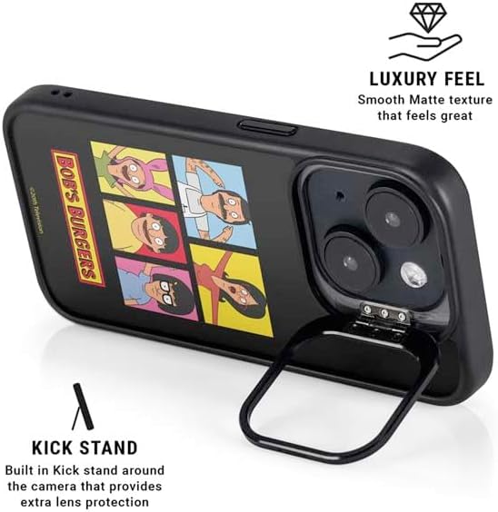 Skinit Kickstand Phone Case Compatible with iPhone 16 - Officially Licensed Bobs Burgers Tiles Design