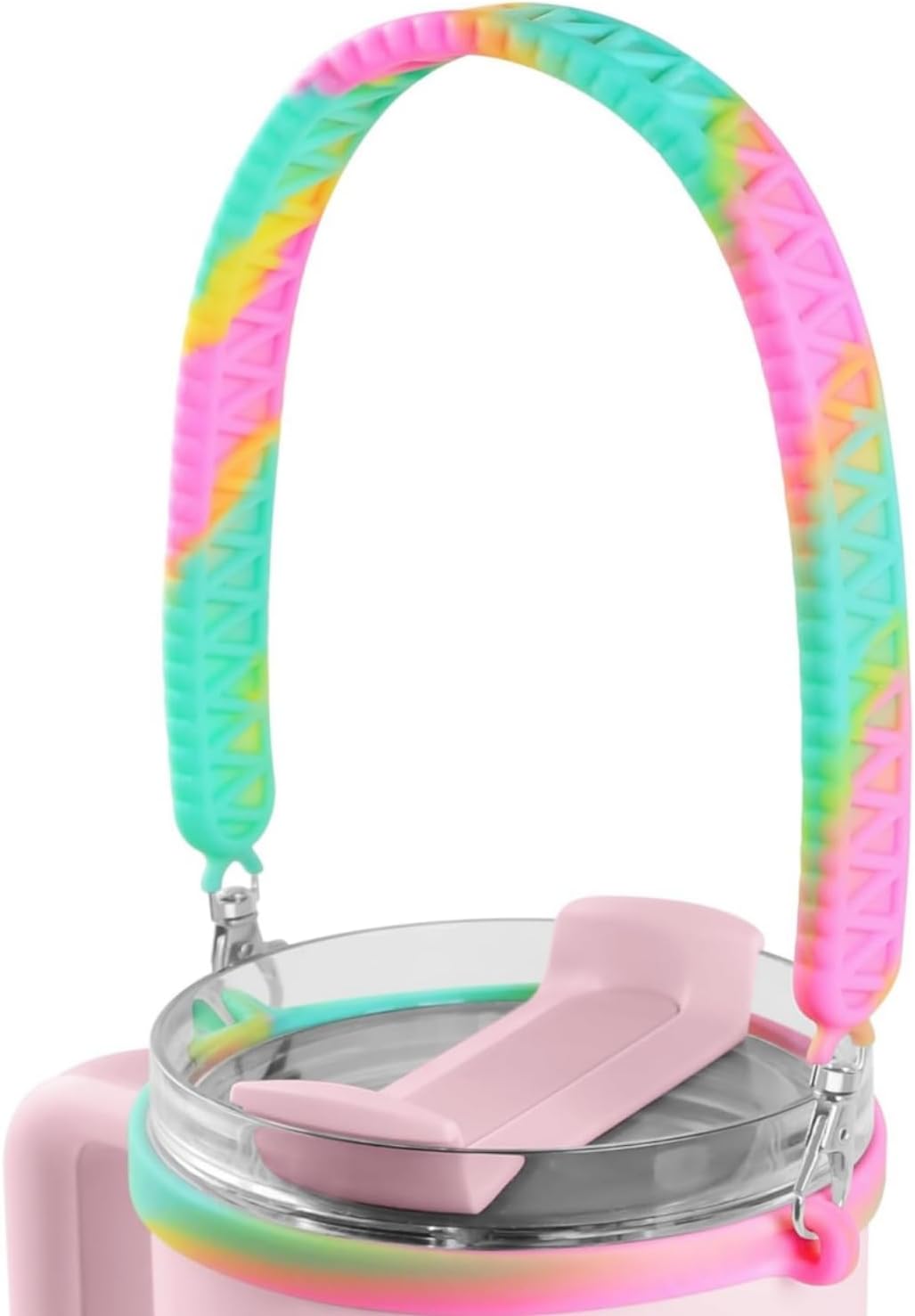 Water Bottle Handle, Water Bottle Strap, Anti-Slip Silicone Water Bottle Sling Fit for Most Stanley 8-40oz Bottles & Cups, Black