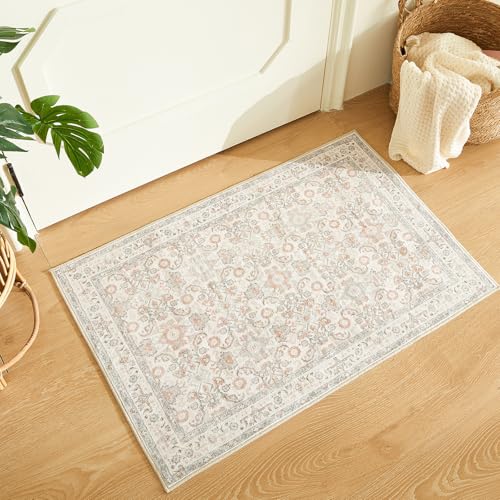 WITSHOCK Washable 2x3 Entryway Area Rug: Soft Non-Slip Backing Washable