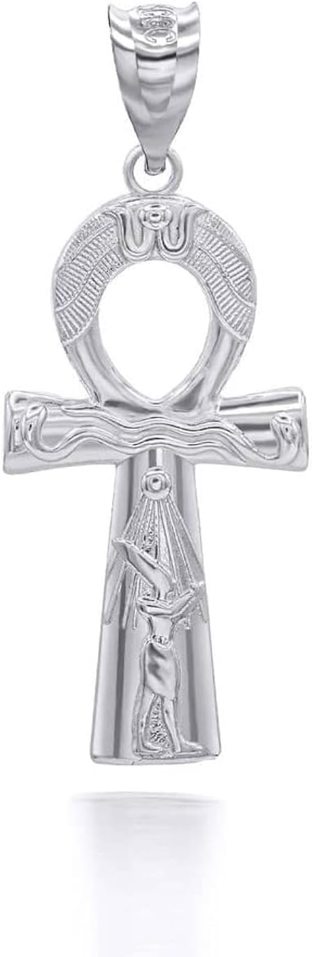 Claddagh Gold .925 Sterling Silver Egyptian Ankh Cross Protection Pendant Necklace - Choice of Pendant Only or Chain Length