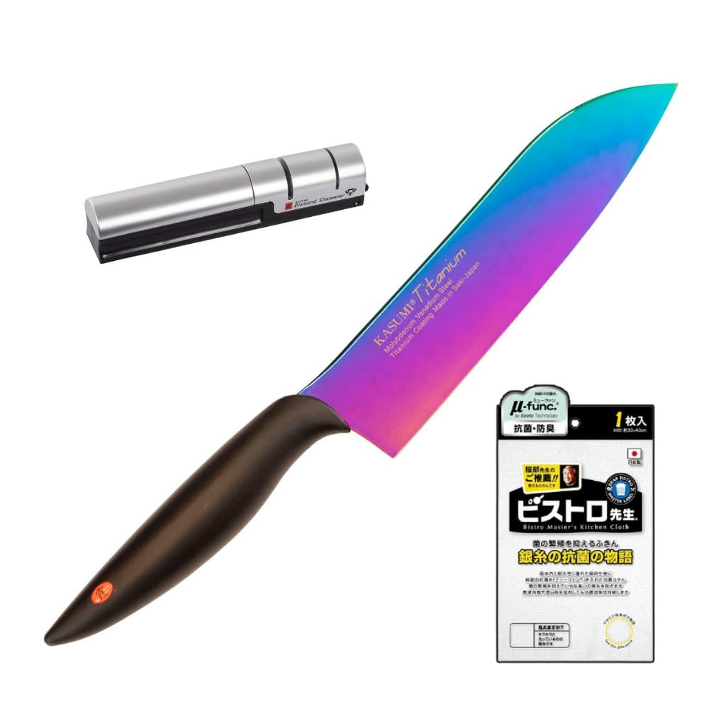 KASUMI Titanium 包丁セット ダイヤモンドシャープナー付き 霞 包丁