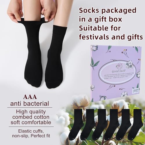 Corlap Women's Thin Above Ankle Socks - 6Pairs Cotton Casual Bootie Dress Crew Socks-Gift Box2