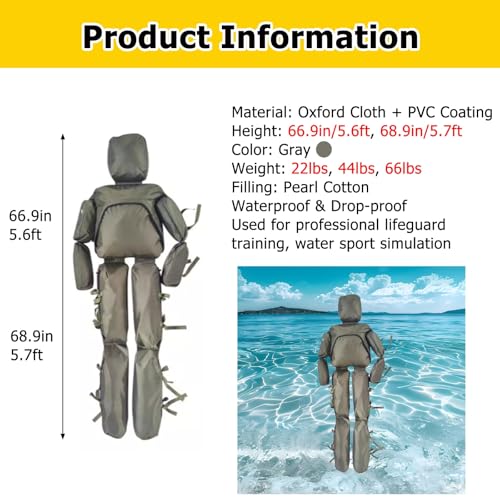 Muñeco Rescate Natación 5.7ft 44lbs Gris Oxford miniatura 2