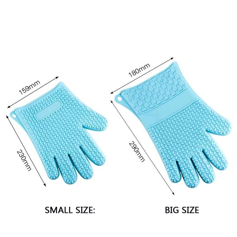 Mitaines de Four Gants Anti-brûlure en Silicone pour Four à Micro-Ondes et Four Gants antidérapants ménagers (Couleur : Blue-Big) (Rose)