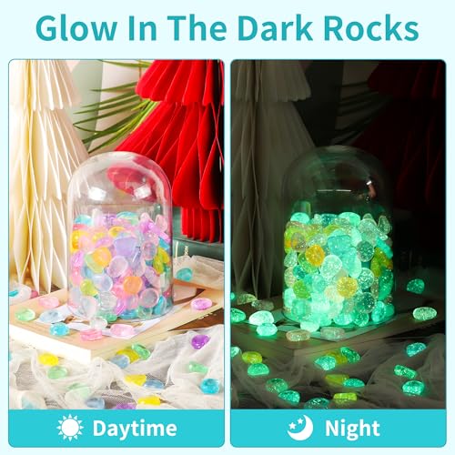Image of 150 PCS Mix Color Glow Rocks Luminous Stones DIY Pebbles Fairy Garden | OSOPOLA Mix Color Glow Rocks Luminous Stones Fish Tank Accessories DIY Pebbles For Fairy Garden FD05MX150B