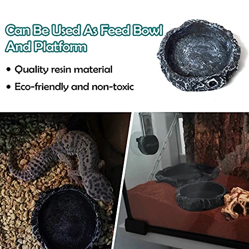 6 Stks Reptiel Voeden Kommen Ronde Wastafel Schildpad Voedsel Schotel Lichtgewicht Reptiel Voedsel Container, Reptiel… - Afbeelding 6