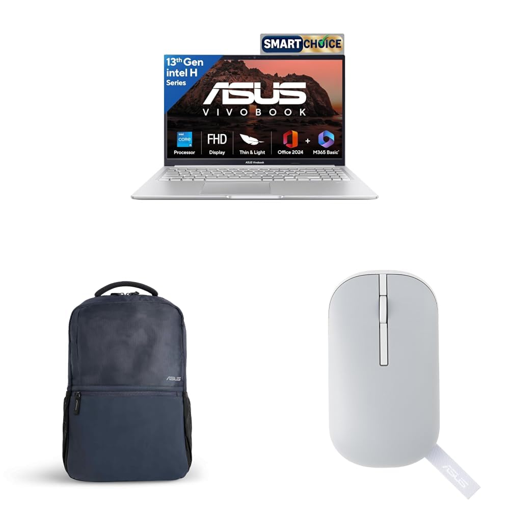 ASUS Vivobook 15, Smartchoice, Intel Core i5-13420H,16GB RAM,512GB SSD,FHD 15.6",Win11,Office 2024,Cool Silver + Laptop Bag and Mouse-image-34
