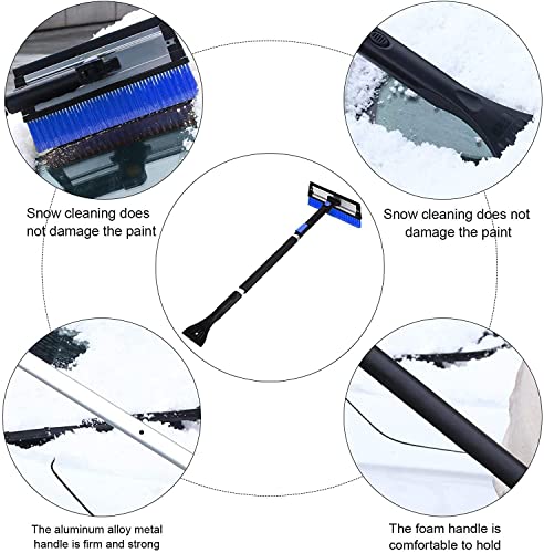 XMING cepillo de nieve raspador de hielo multifuncional retráctil para auto 4