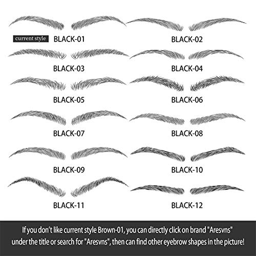 Aresvns Eyebrows Tattoo Natural Black 66 Pairs! Realistic Fake Eyebrows Waterproof And Long-Lasting 3-5Days,Good-Looking Eyebrows，Suitable Sizes,Eyebrow Transfers Sticker Christmas Gift #TOP5