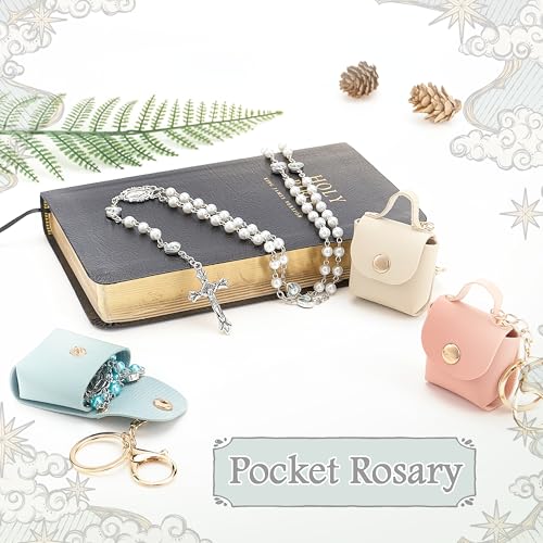 Rosary Beads Catholic for Women Confirmation Gifts Keychain Mini Handbag Pendant Artificial Pearls Rosary4