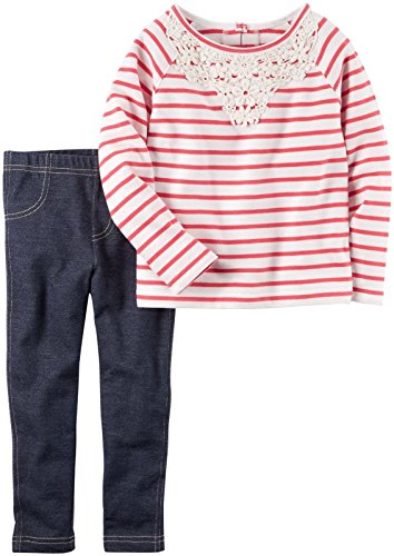 Image of Carter's Girls 2 Pc Playwear Sets 259g330, Stripe, 5T Toddler