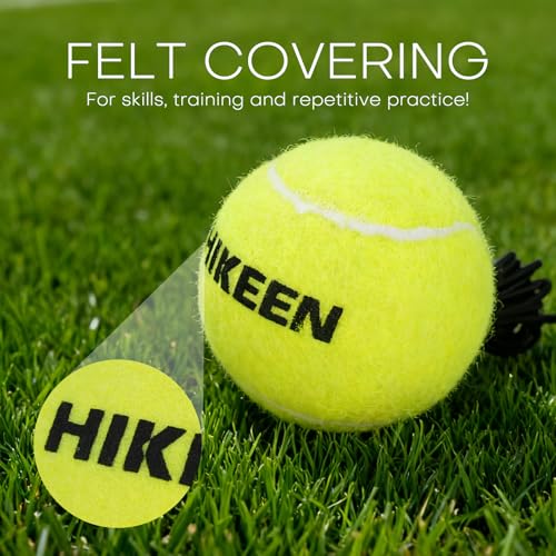 Image of Hikeen Premium Tennis Trainer Rebound with Metal Base,Portable Solo Tennis Trainer Set with 3 Highly Elastic String Balls,Tennis Practice Equipment for Adult Kids an Beginners