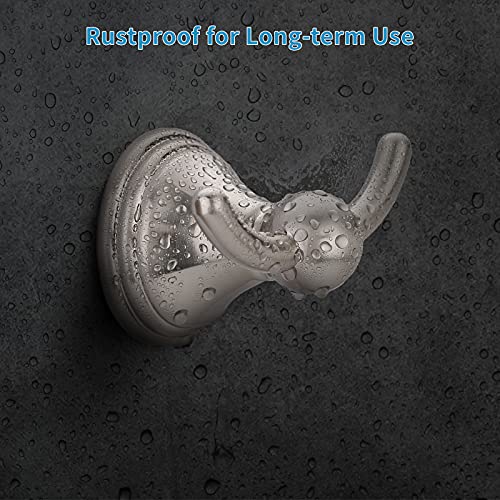 Filta Bathroom Towel Hooks, Brushed Nickel Robe & Towel Hooks For Bathroom Wall Mounted, Traditional Bathroom Towel And Robe Wall Hooks For Hanging Towels, Bath Towel Hook For Shower Wall (2 Pack) #TOP6
