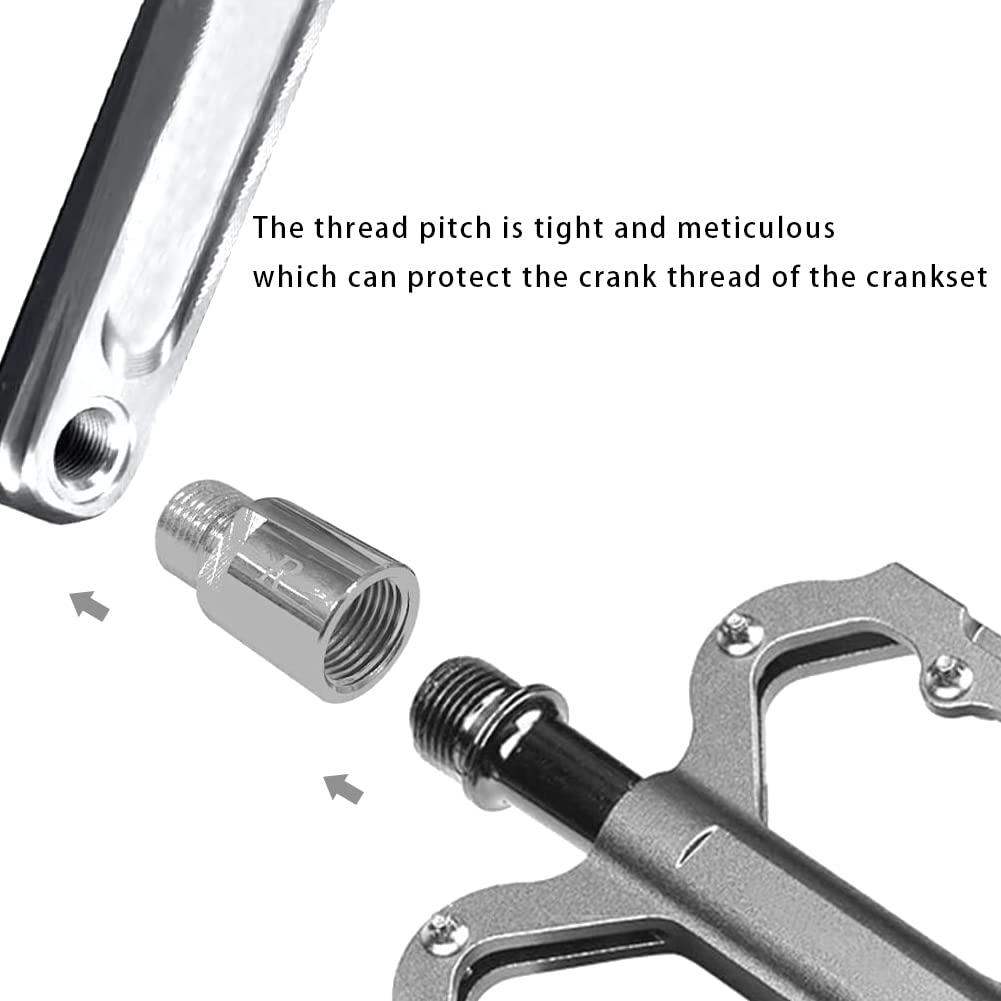 1 Paar Fahrradpedal-Extender, Chrom-Molybdän-Stahl, Pedaladapter, passend für 9/16 Zoll Gewindepedale, Fahrradverlängerung, um 20 mm (0,79 Zoll) CNC-Bearbeitung Fahrradpedalzubehör