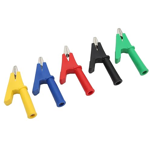 Miniatura 5 de Los cables de prueba del multímetro clips 5 colores aislaron abrazaderas 0.157 in Jack 0.394 in apertura
